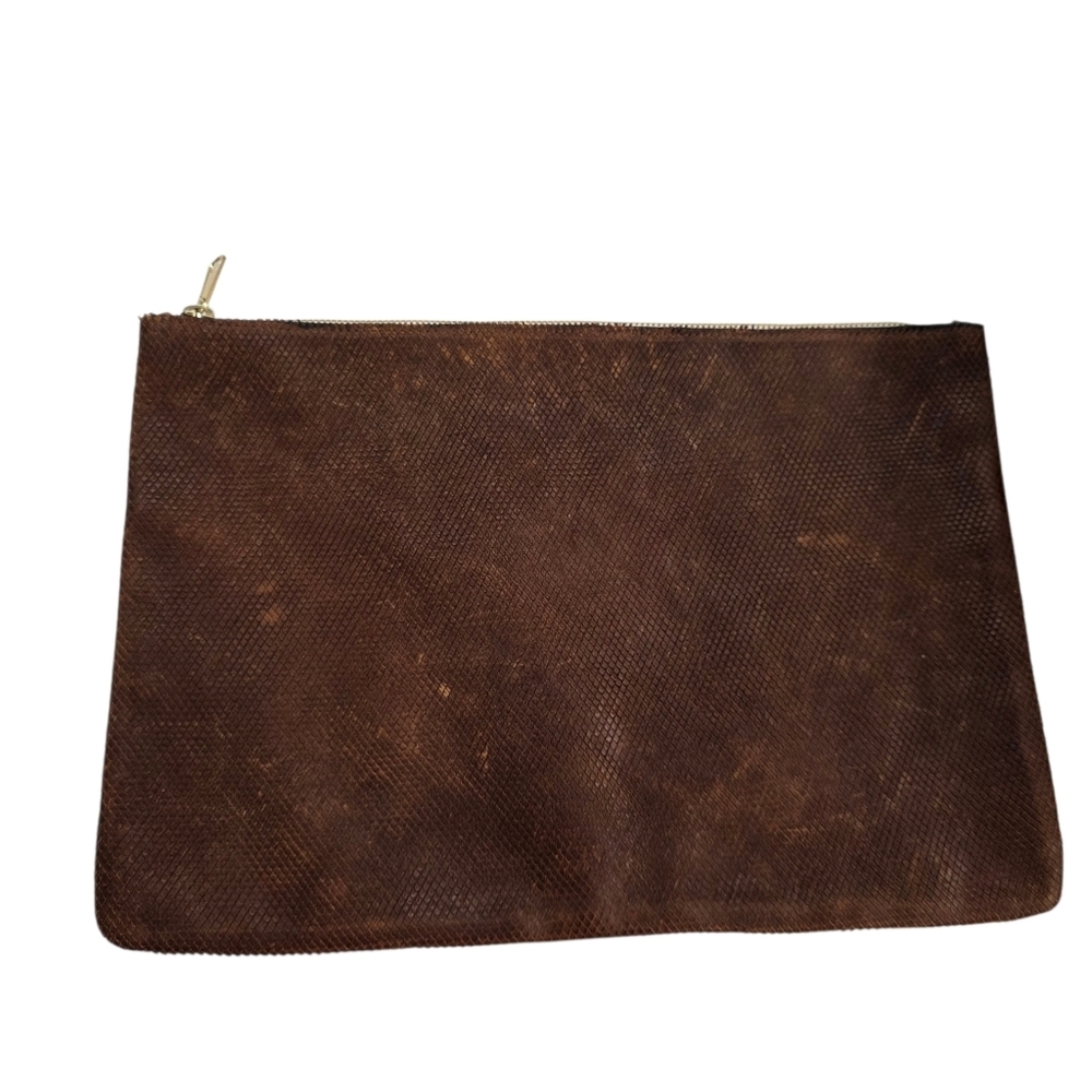 American Apparel handmade genuine leather Textured Clutch Medium Size